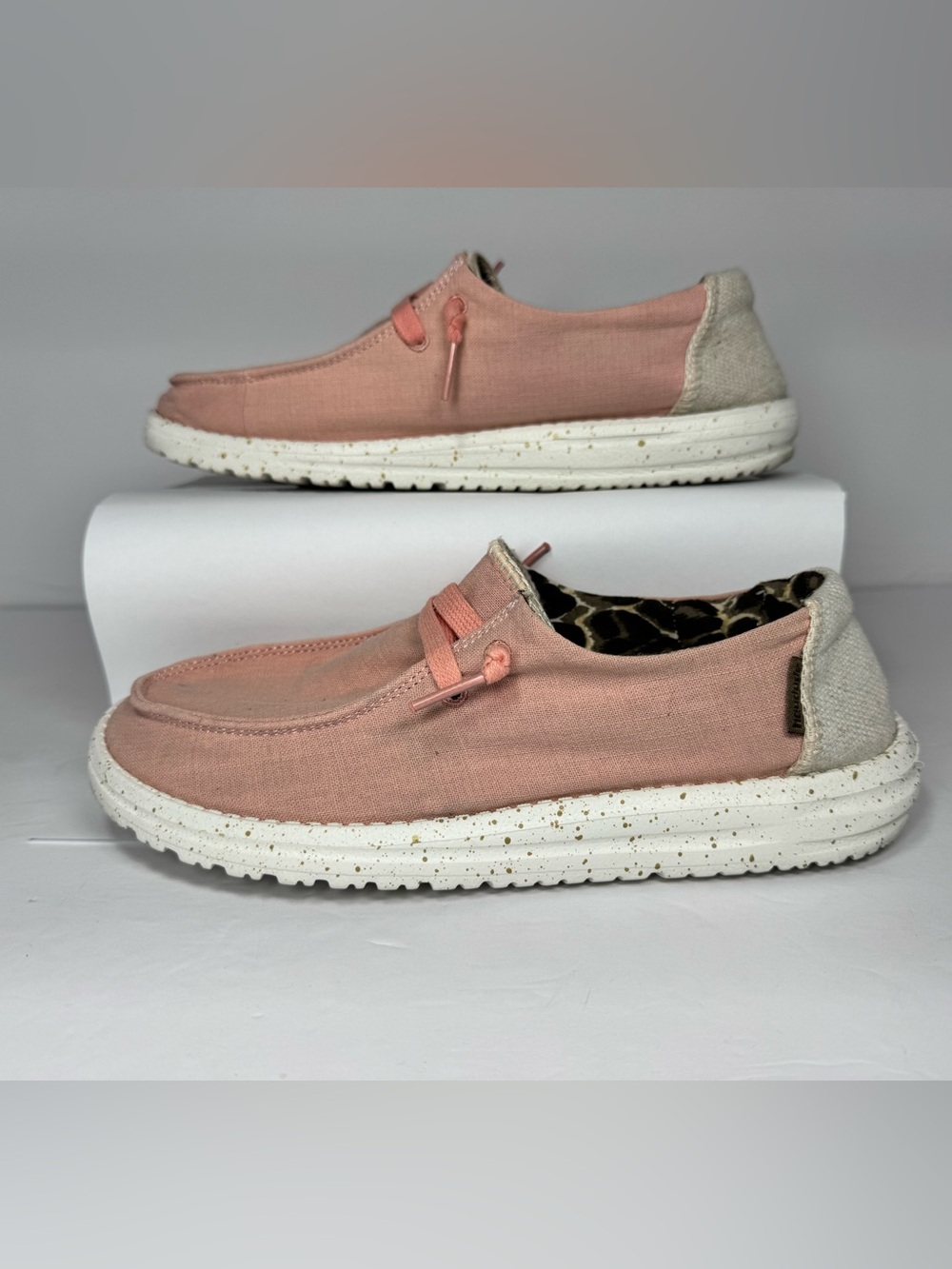 Hey Dude Slip-On Shoes in Dusty Pink with Cream Accents